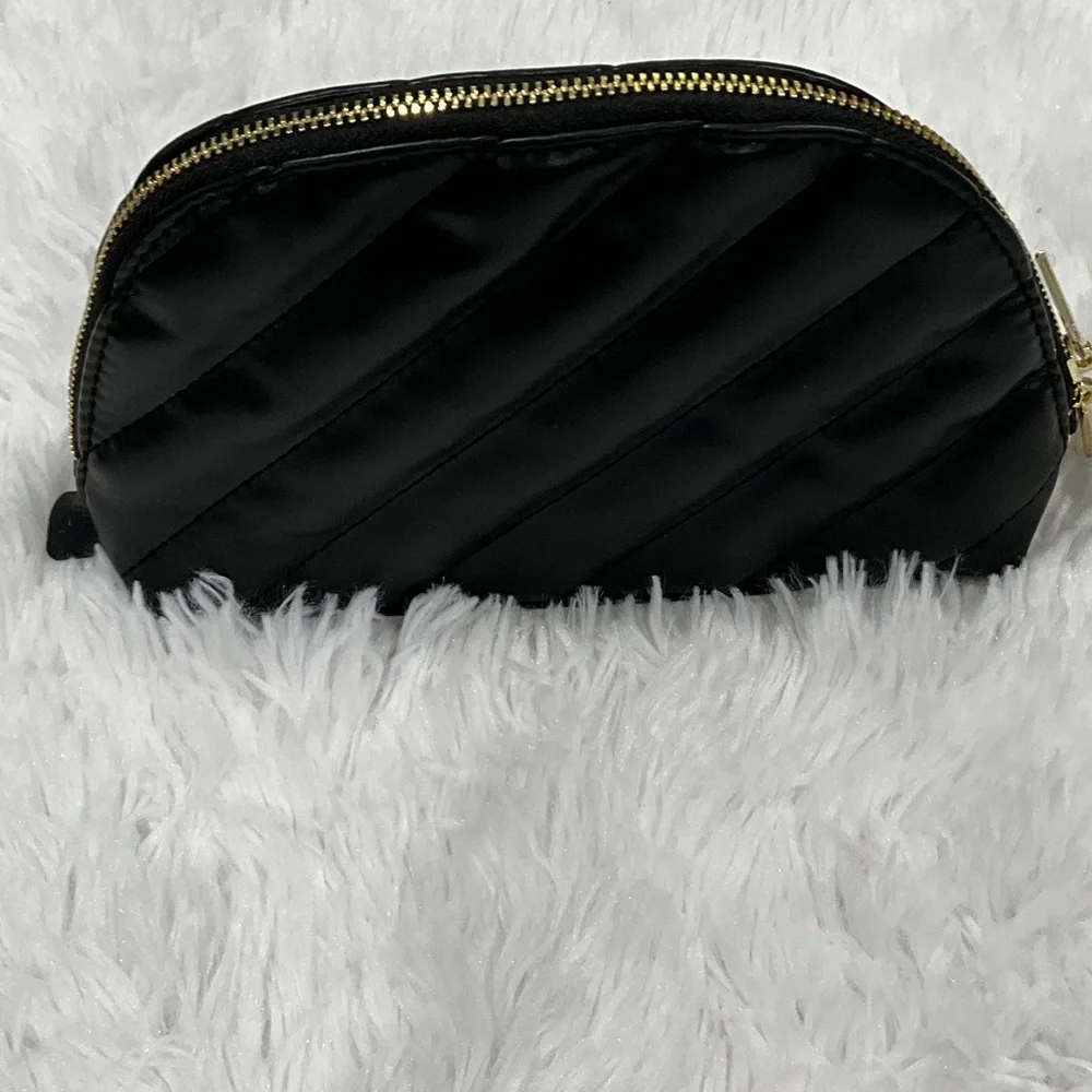 Yves Saint Laurent Black Beauty Quilted Cosmetic Pouch with Gold Zipper
